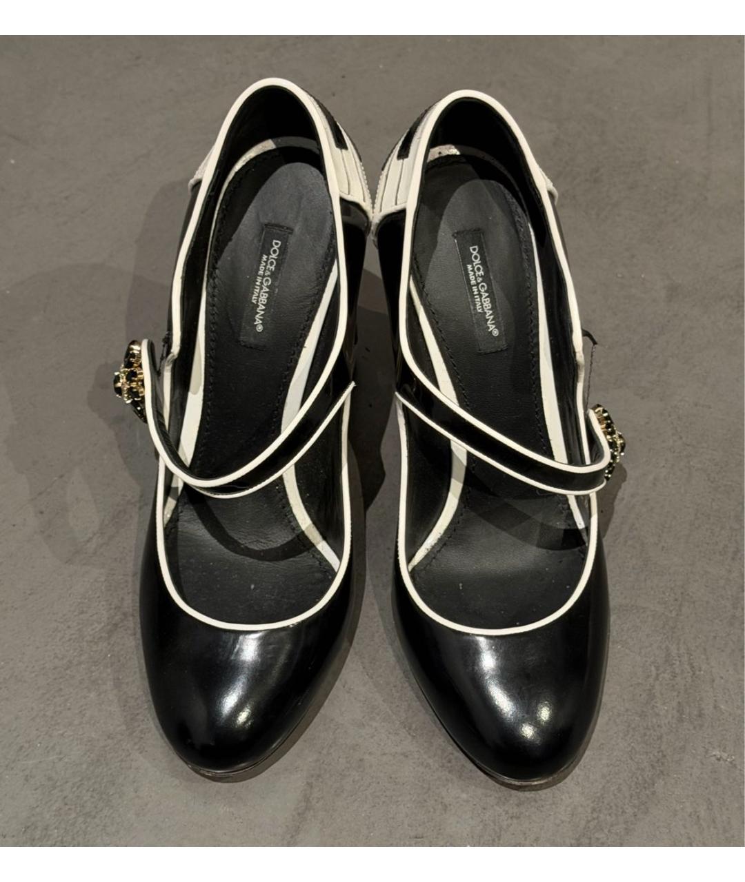 DOLCE&GABBANA Черные кожаные туфли, фото 3