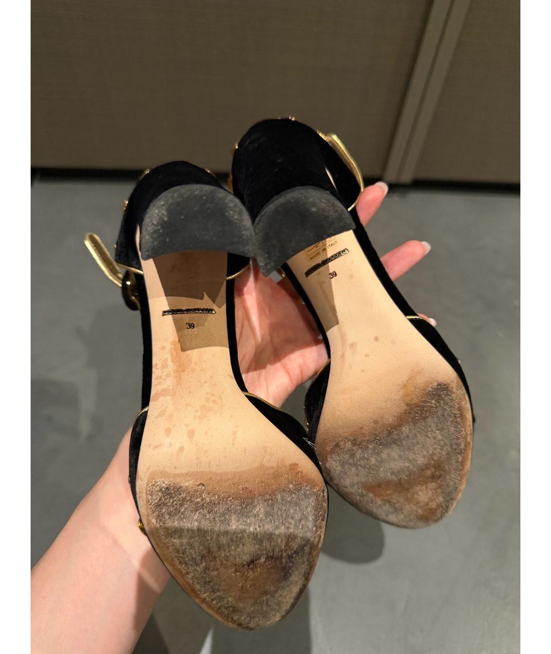 DOLCE&GABBANA Черные бархатные туфли, фото 6
