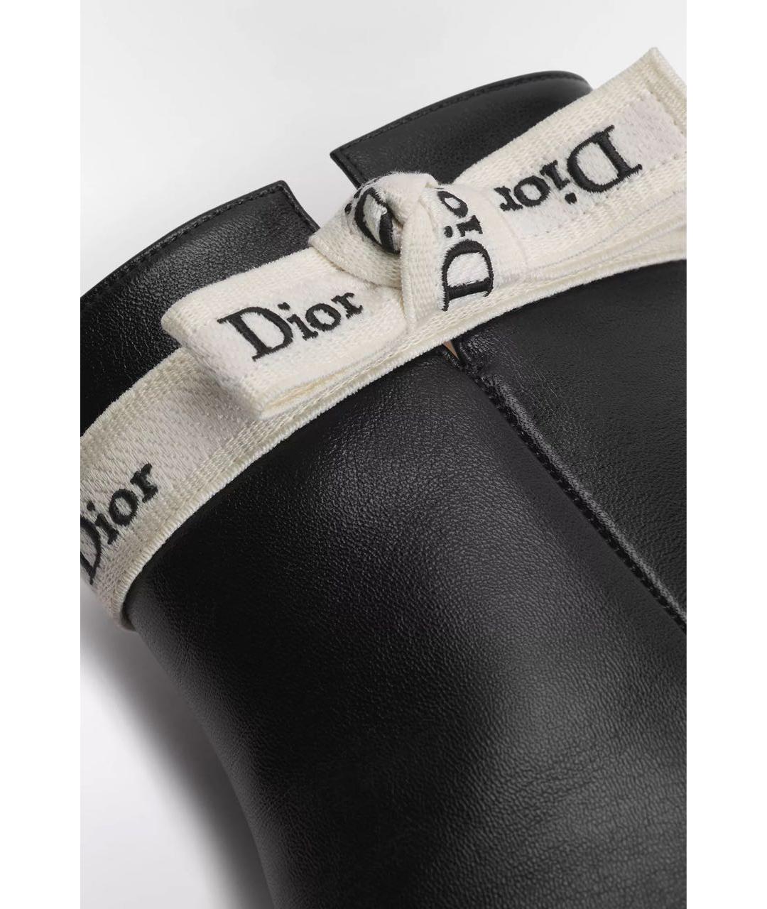 CHRISTIAN DIOR Черные кожаные ботильоны, фото 6
