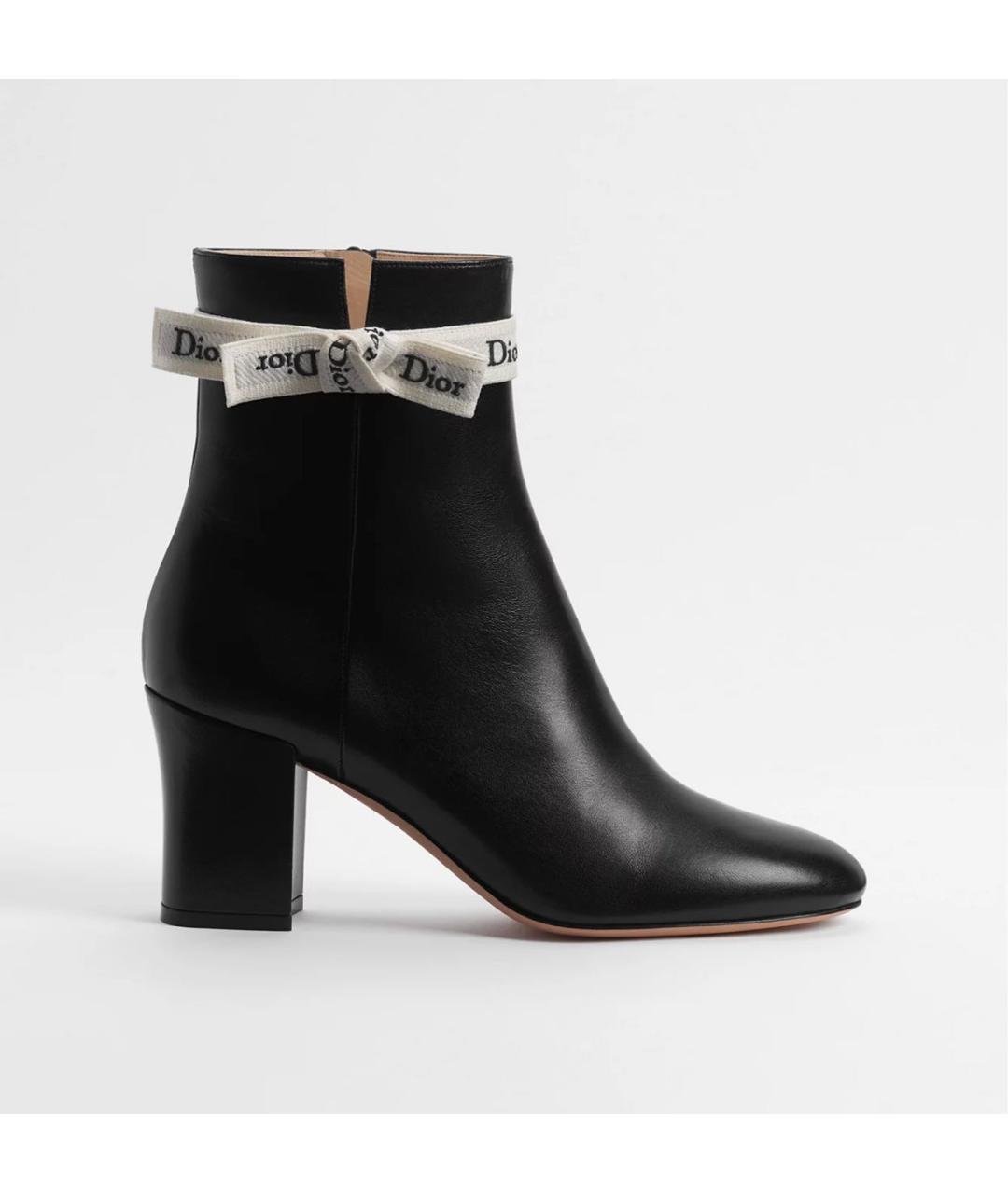 CHRISTIAN DIOR Черные кожаные ботильоны, фото 7