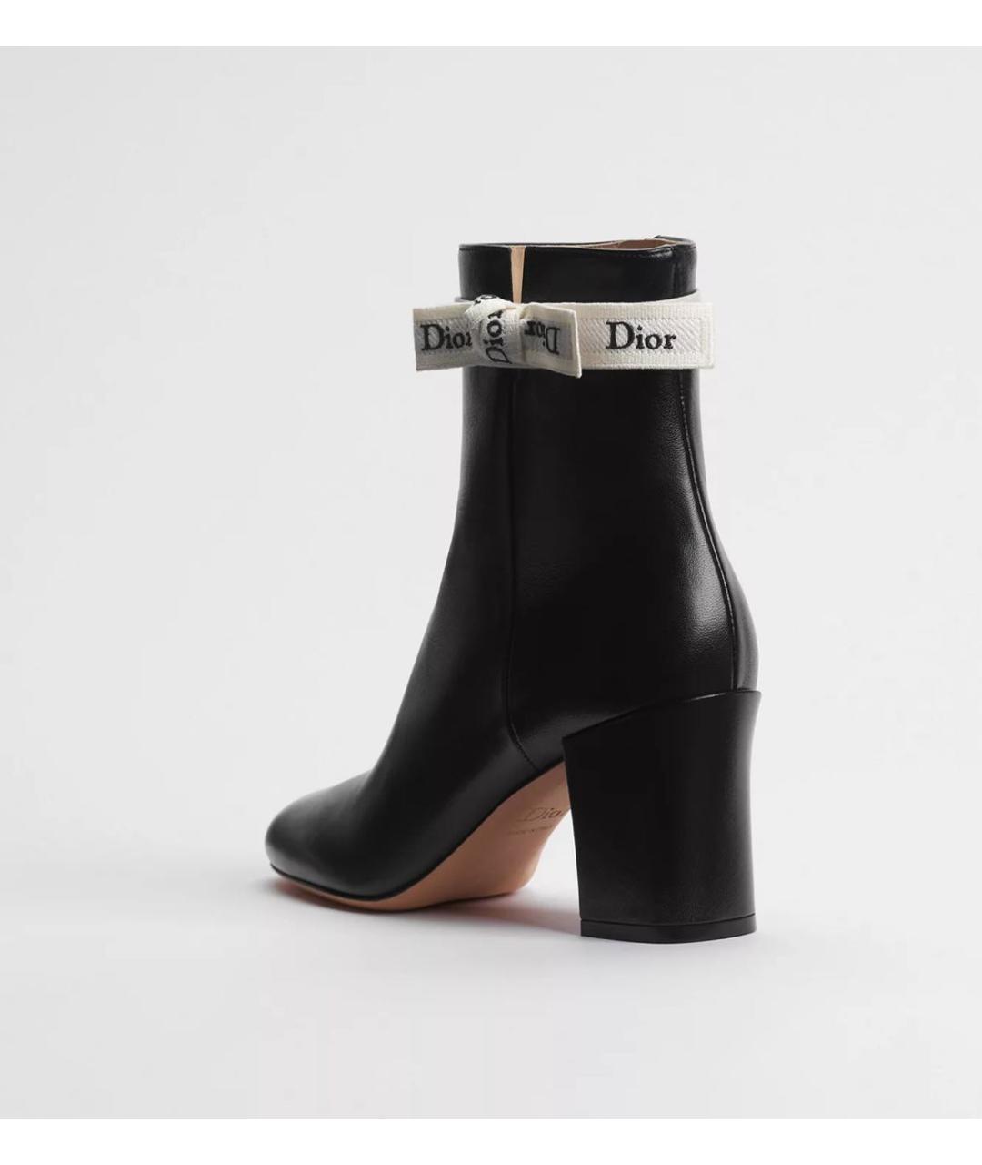 CHRISTIAN DIOR Черные кожаные ботильоны, фото 5