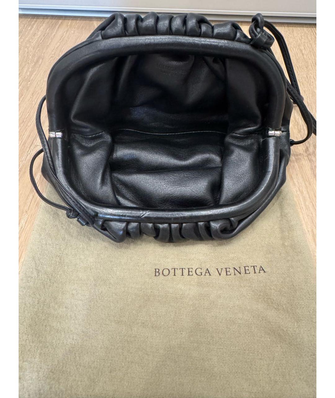 BOTTEGA VENETA Черная кожаная сумка через плечо, фото 7