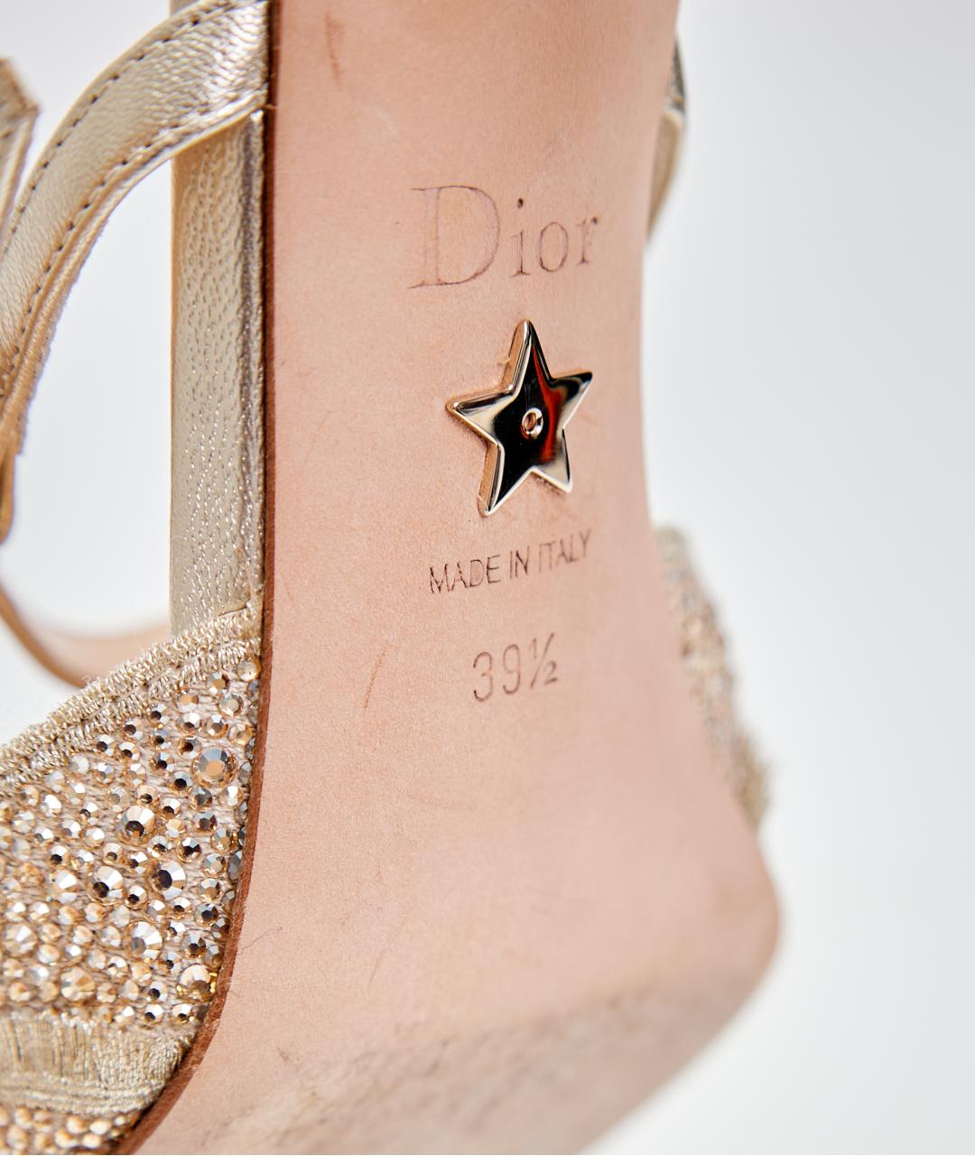 CHRISTIAN DIOR Золотые кожаные туфли, фото 7