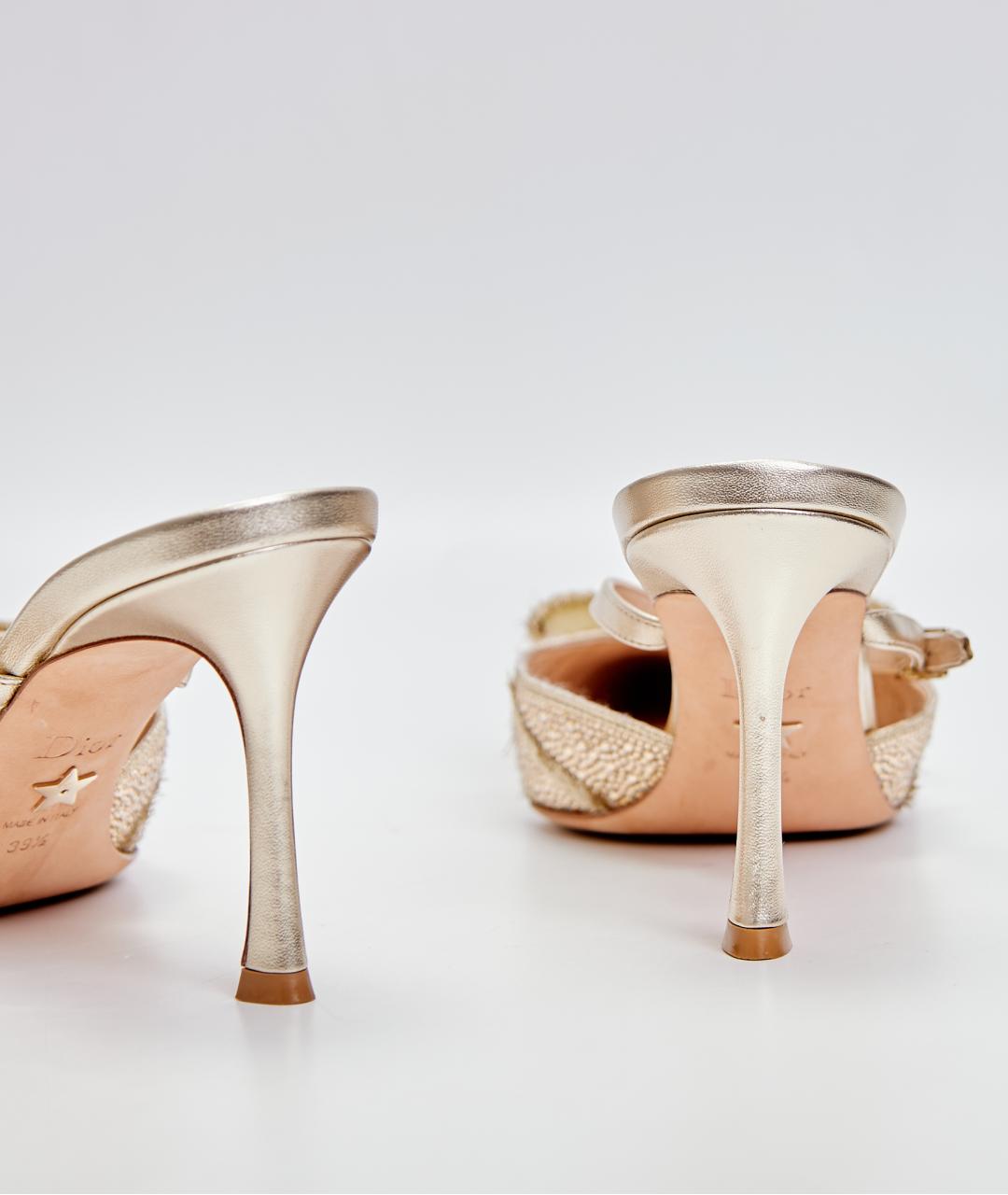 CHRISTIAN DIOR Золотые кожаные туфли, фото 3