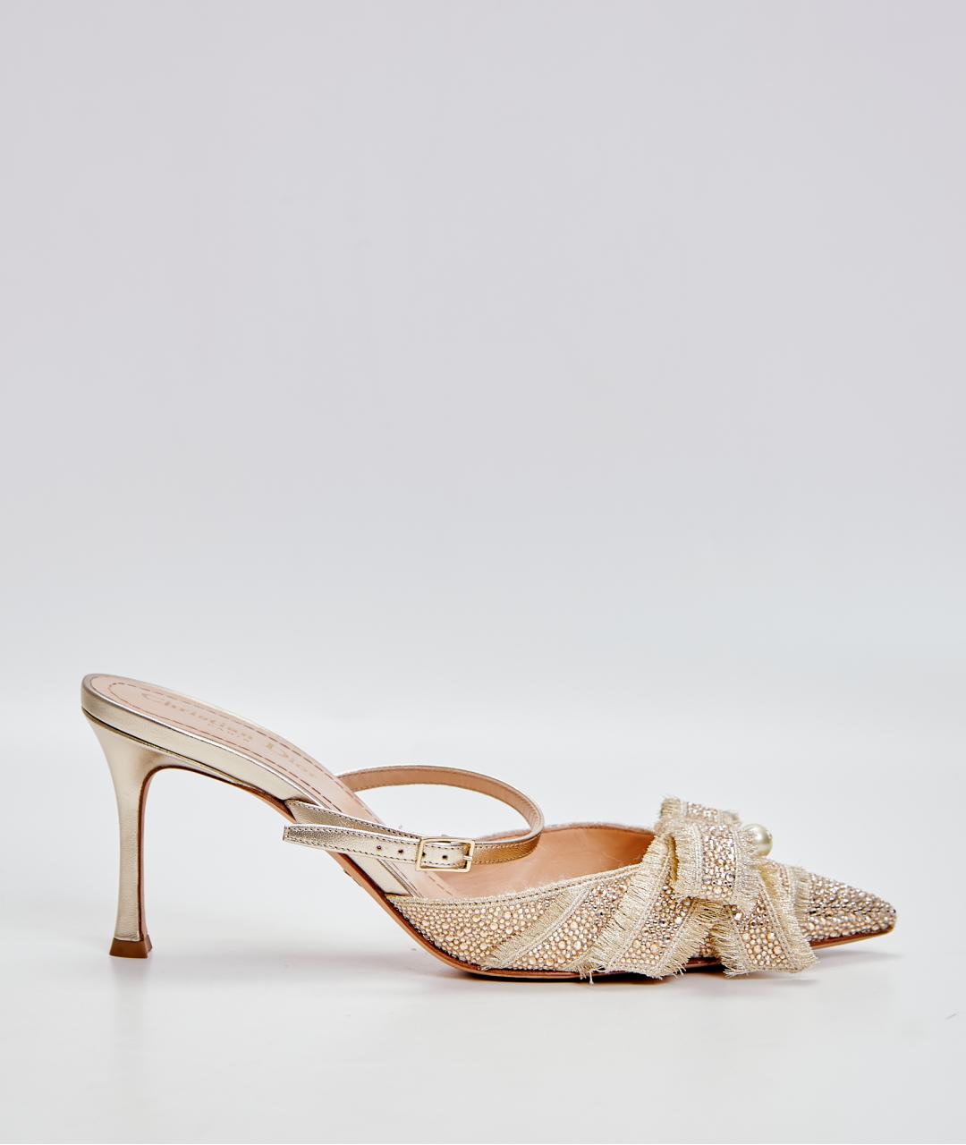 CHRISTIAN DIOR Золотые кожаные туфли, фото 8