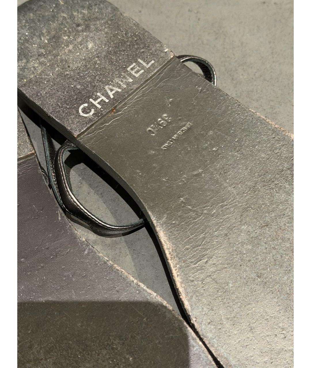 CHANEL Серебряные кожаные сандалии, фото 8