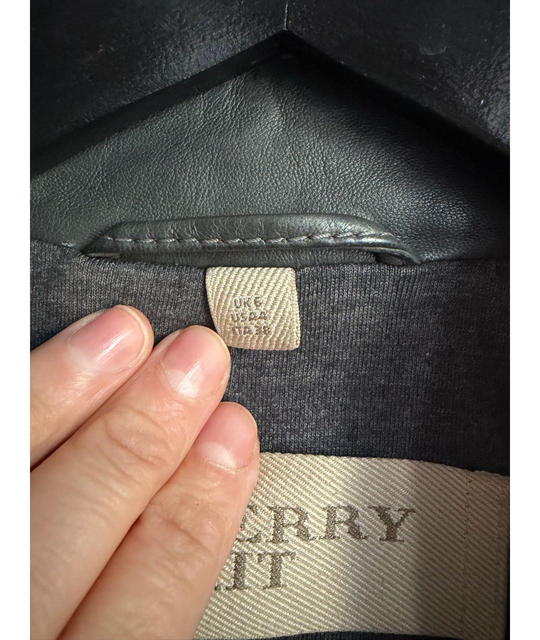 BURBERRY Хаки кожаная куртка, фото 7
