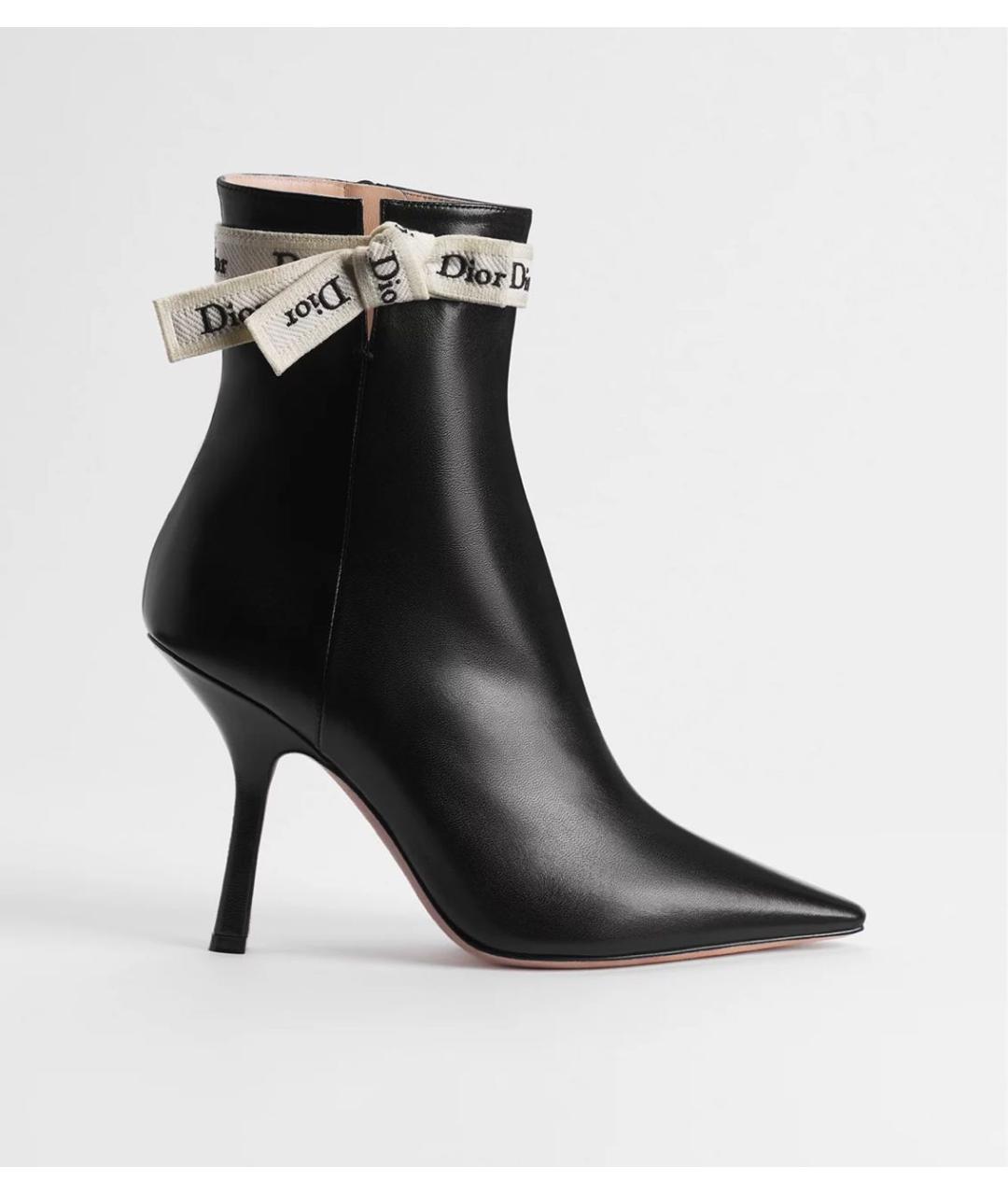 CHRISTIAN DIOR Черные кожаные ботильоны, фото 6