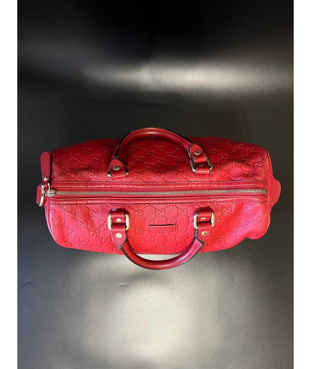 GUCCI Красная кожаная сумка с короткими ручками, фото 4
