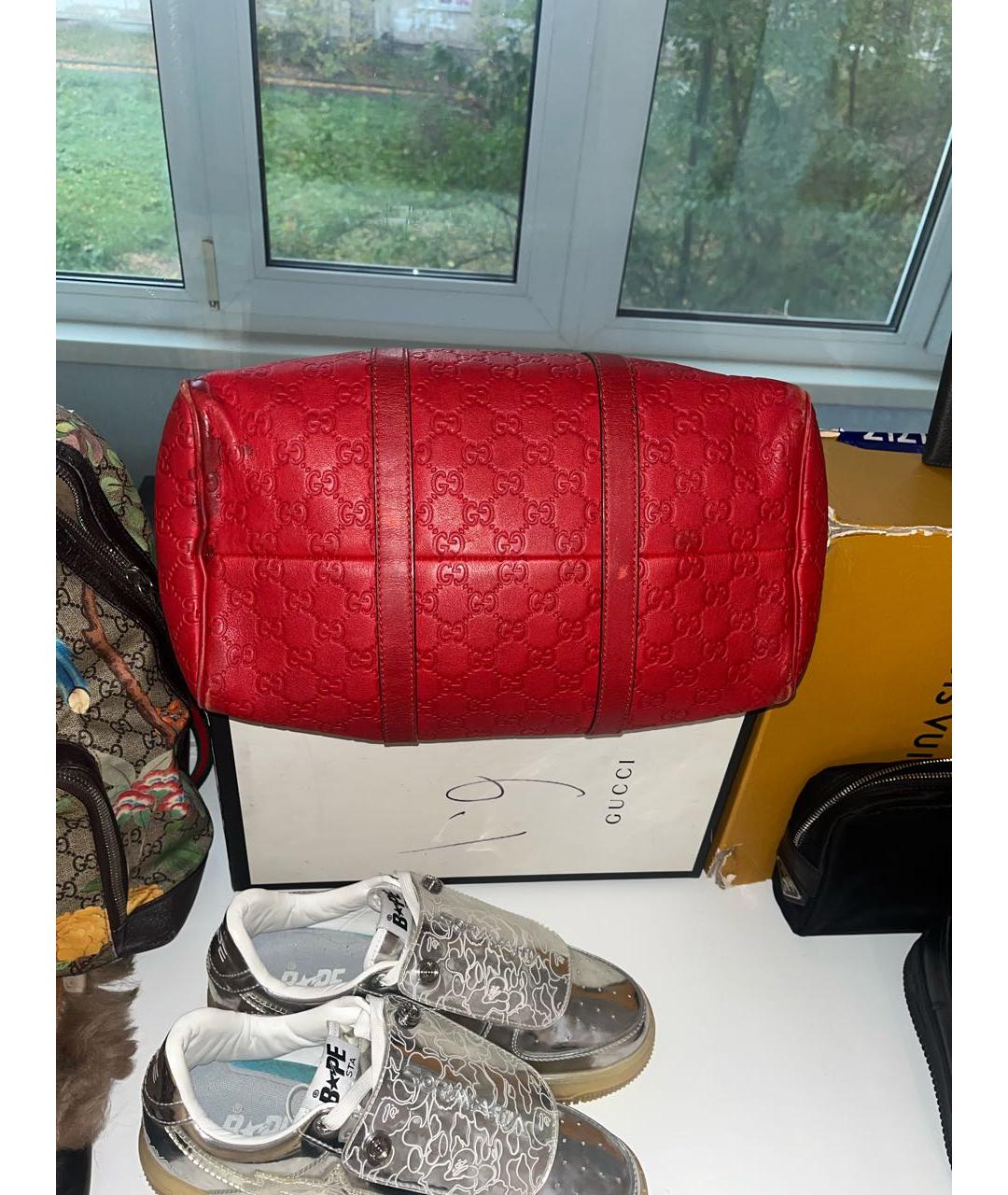 GUCCI Красная кожаная сумка с короткими ручками, фото 6