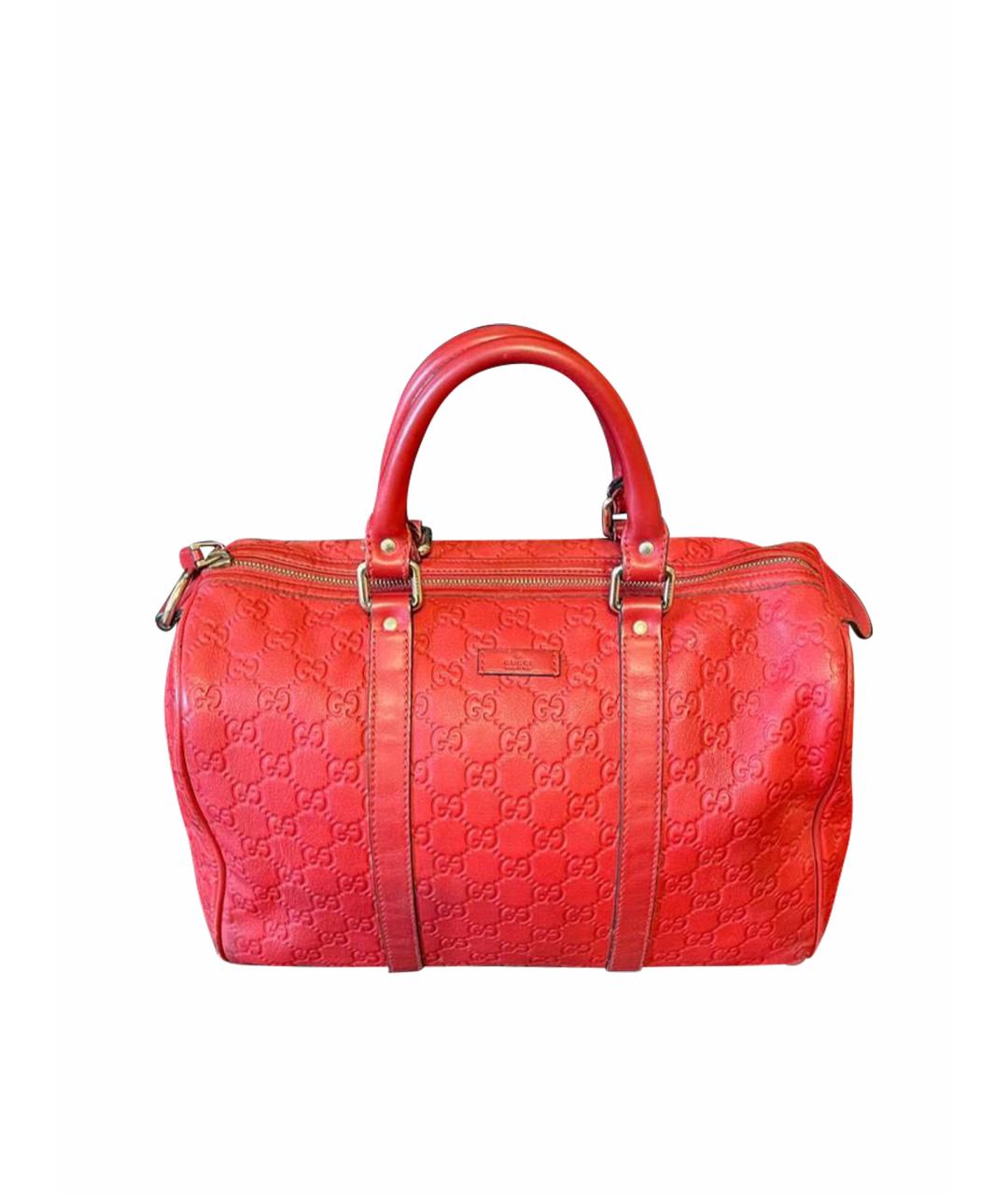 GUCCI Красная кожаная сумка с короткими ручками, фото 1