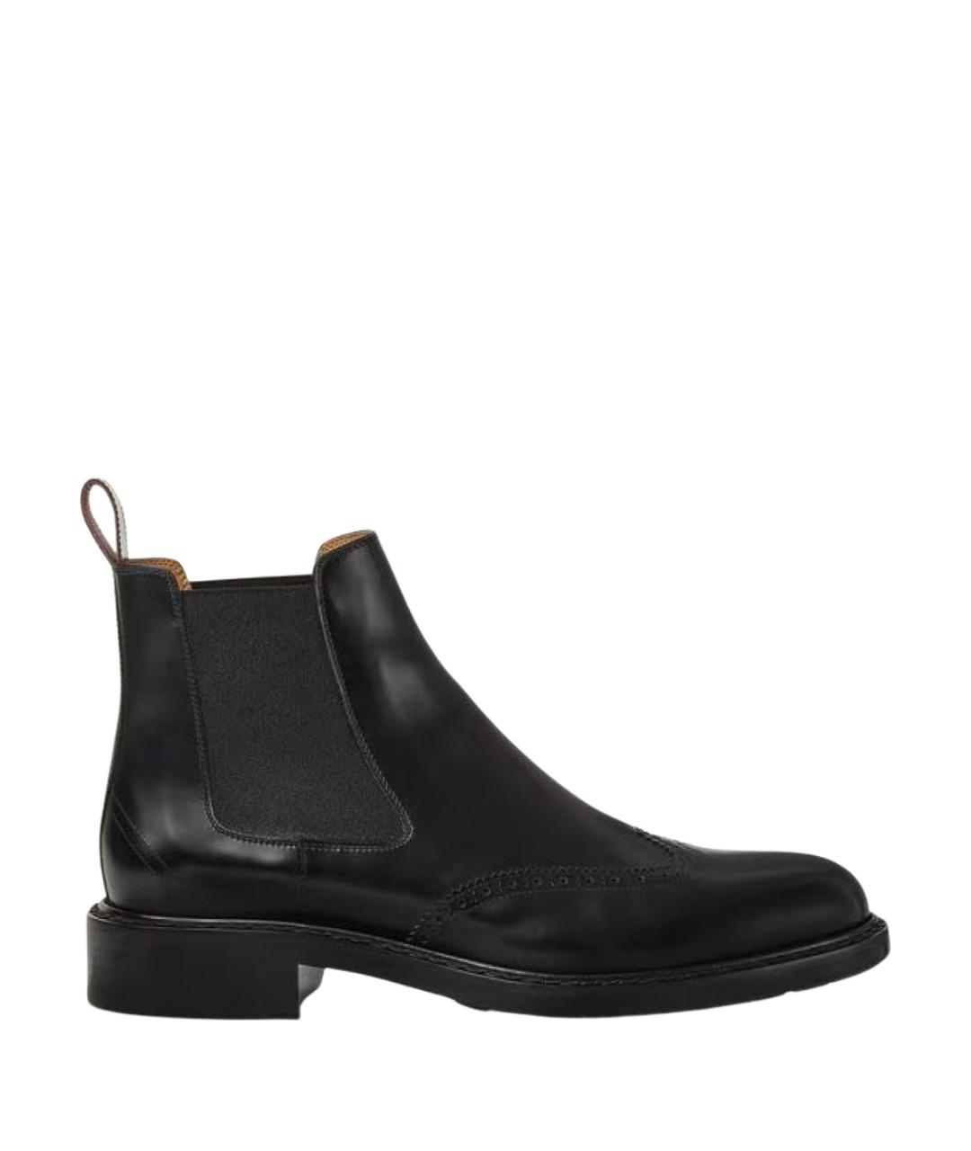 LORO PIANA Черные кожаные высокие ботинки, фото 1