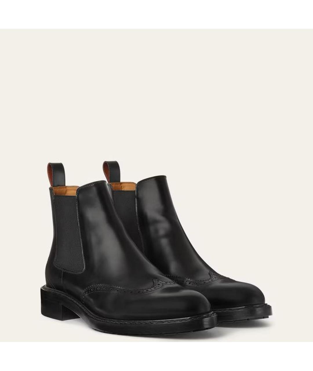 LORO PIANA Черные кожаные высокие ботинки, фото 2