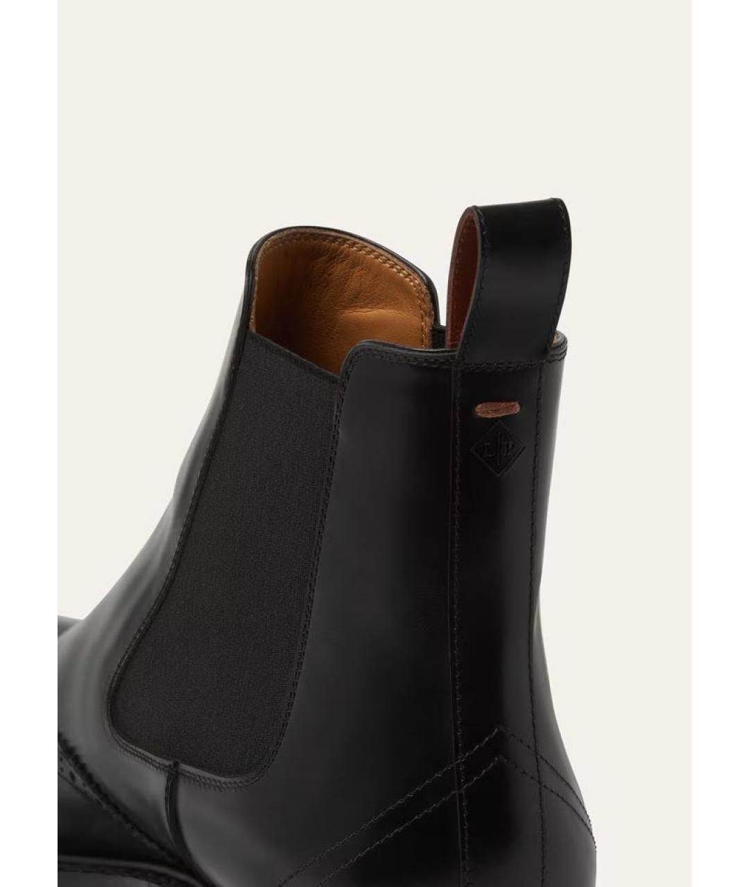 LORO PIANA Черные кожаные высокие ботинки, фото 5