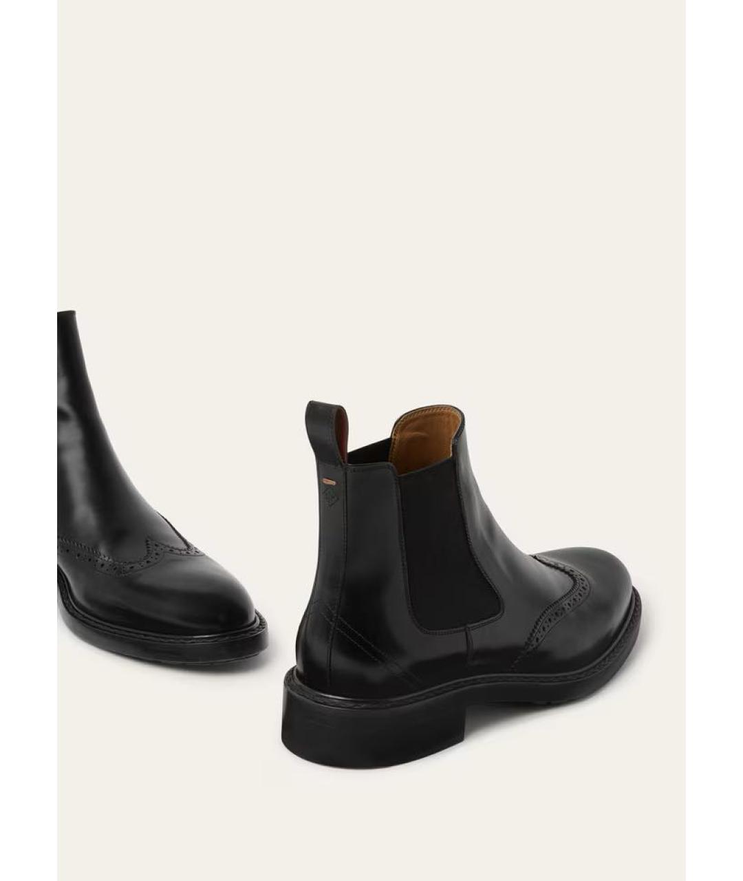 LORO PIANA Черные кожаные высокие ботинки, фото 6