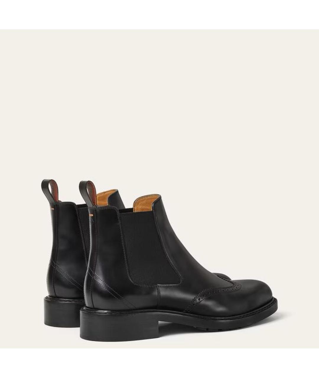 LORO PIANA Черные кожаные высокие ботинки, фото 3