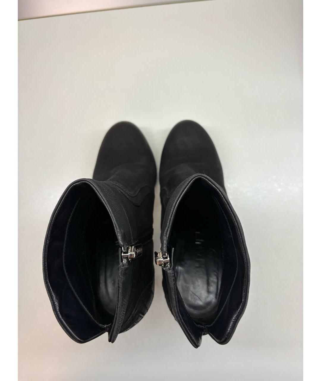 CHANEL Черные кожаные ботинки, фото 3