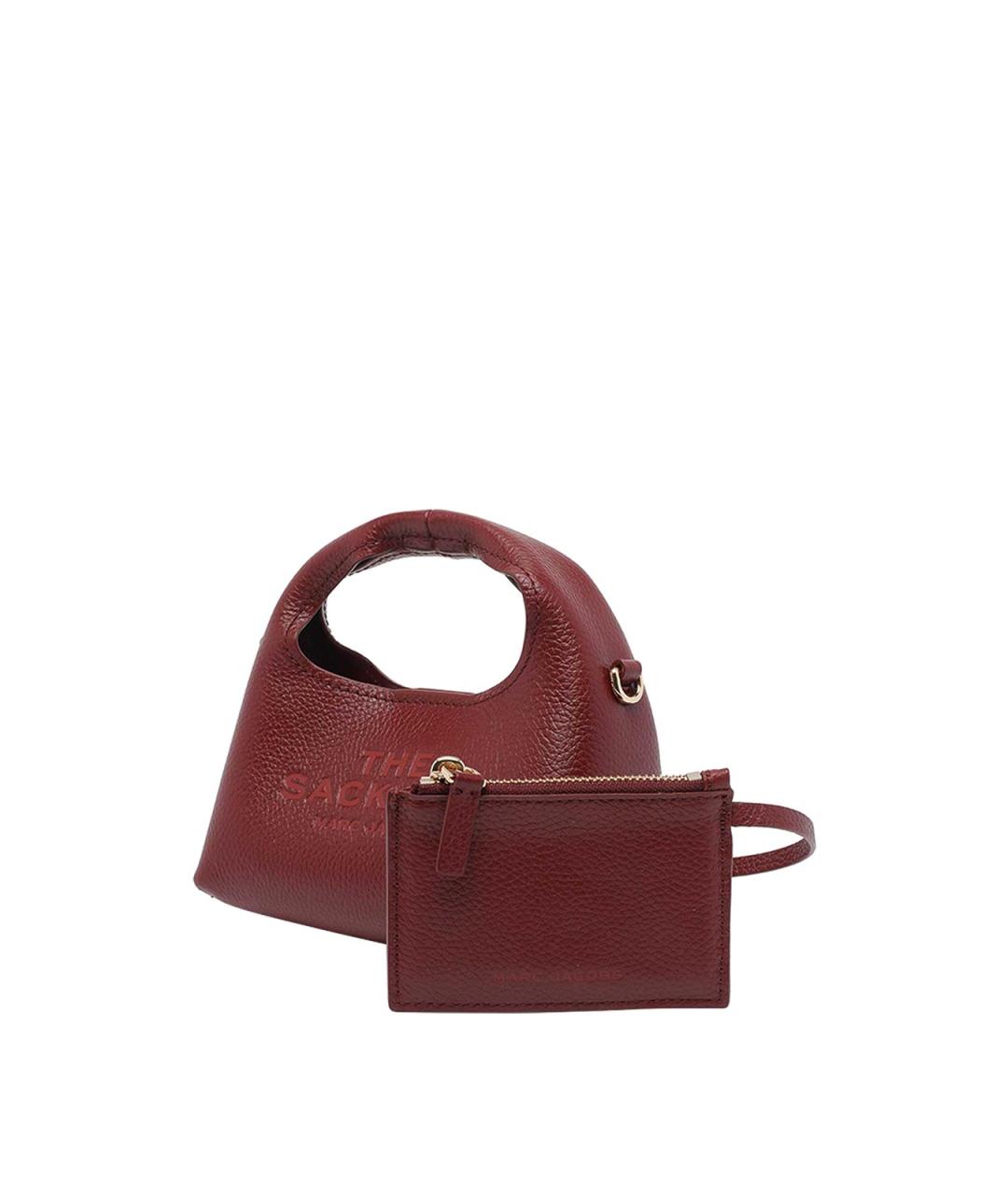 MARC JACOBS Бордовая кожаная сумка с короткими ручками, фото 4