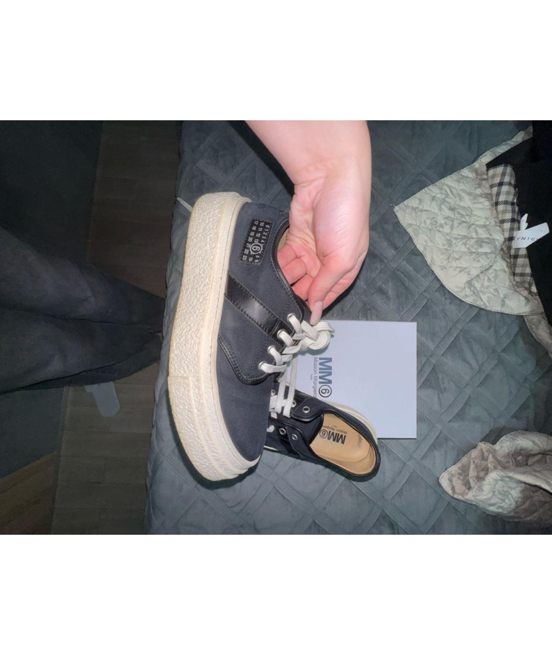 MM6 MAISON MARGIELA Черные текстильные кеды, фото 9