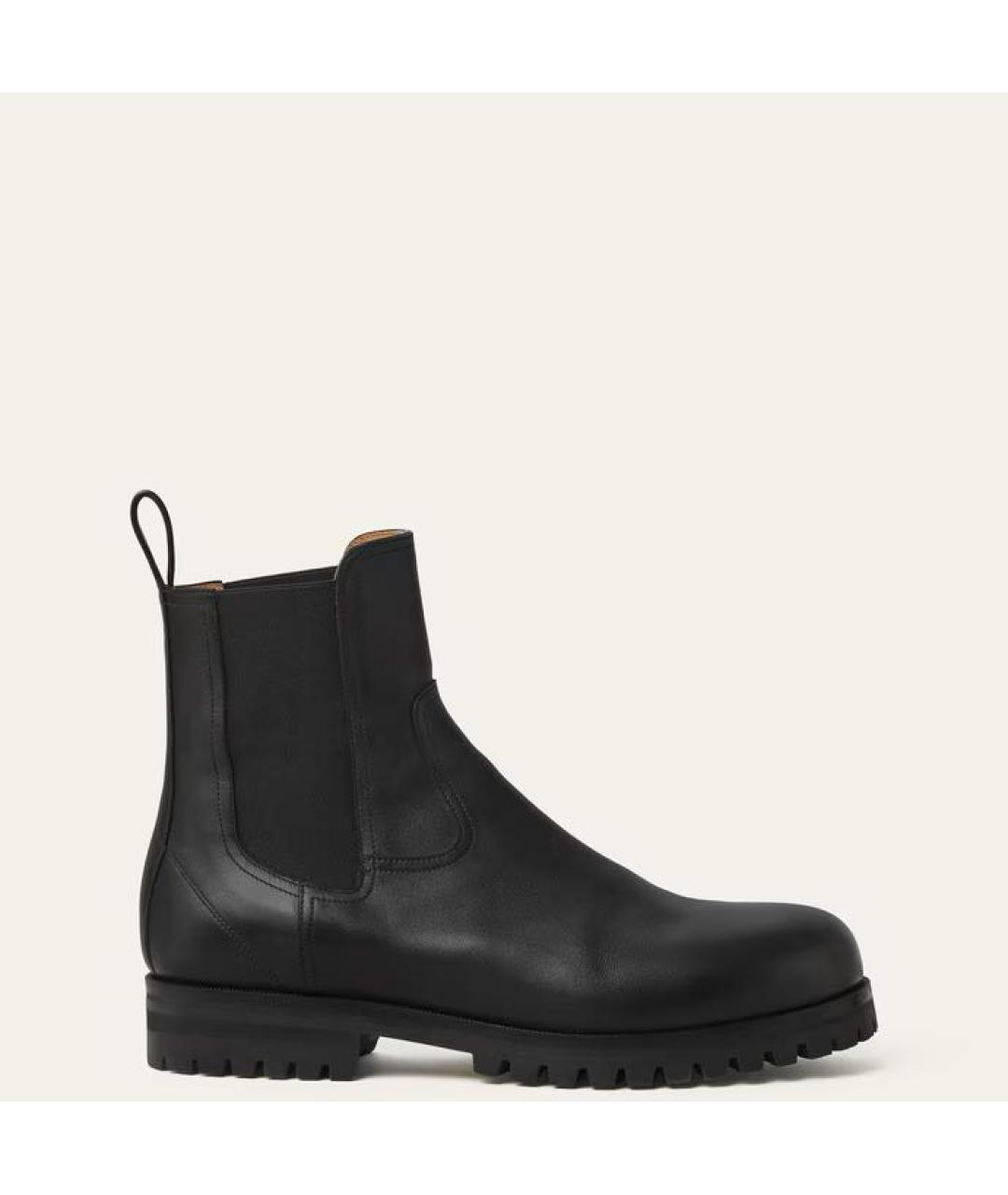 LORO PIANA Черные кожаные высокие ботинки, фото 8