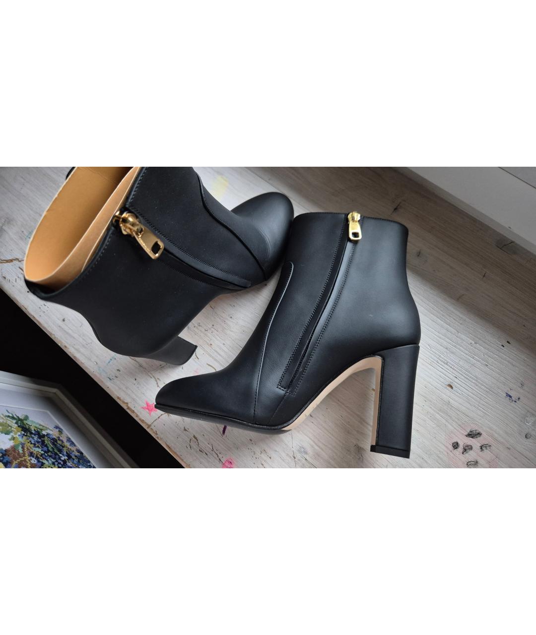 DOLCE&GABBANA Черные кожаные ботильоны, фото 6