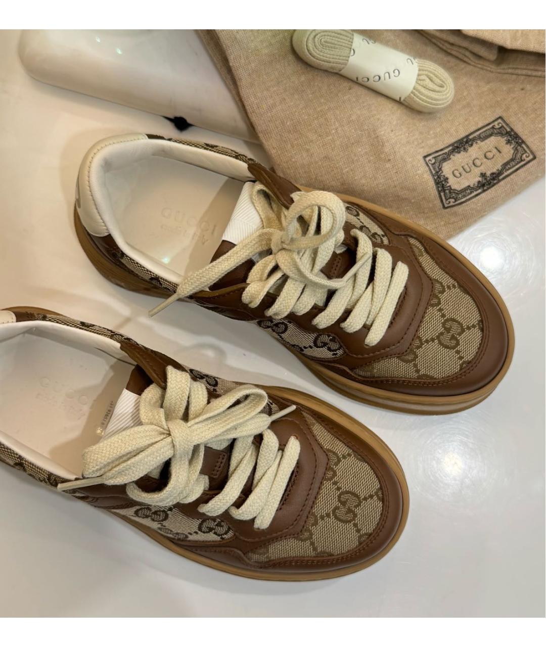 GUCCI Коричневые кеды, фото 4