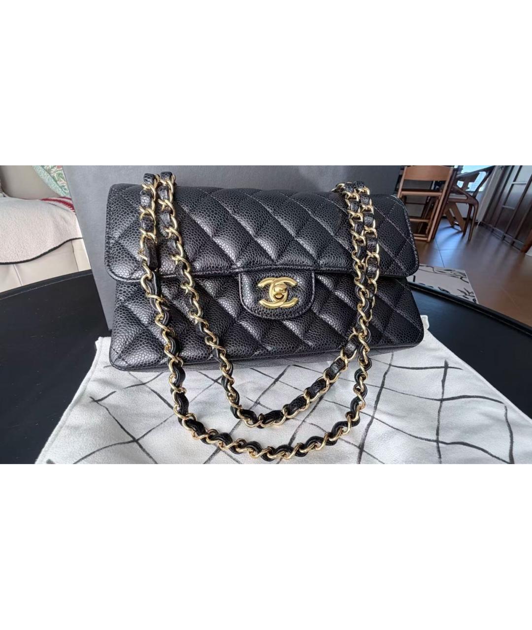 CHANEL Черная кожаная сумка через плечо, фото 8