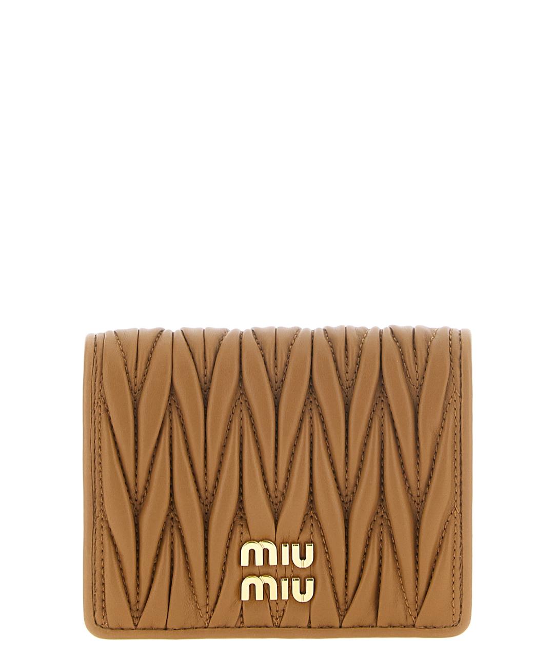 MIU MIU Коричневый кожаный кошелек, фото 1
