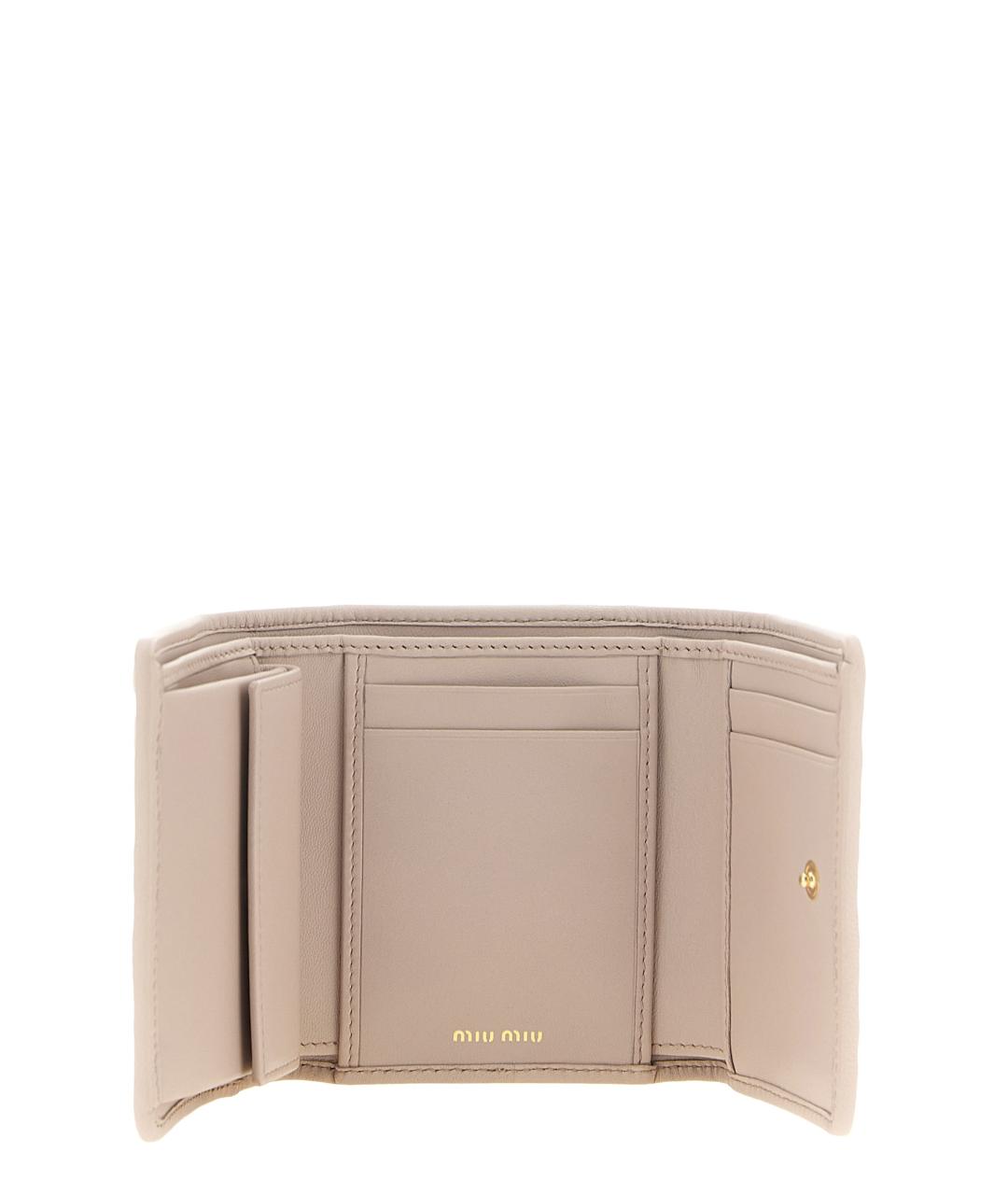 MIU MIU Розовый кожаный кошелек, фото 3