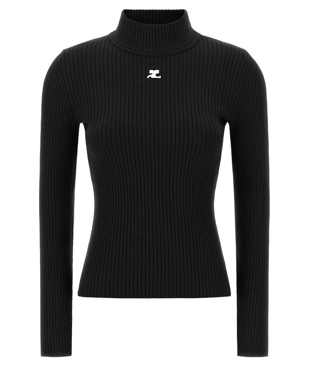 COURREGES Черная вискозная водолазка, фото 1