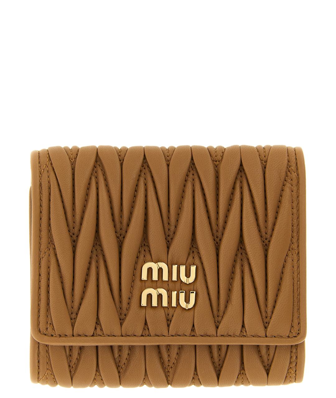 MIU MIU Коричневый кожаный кошелек, фото 1
