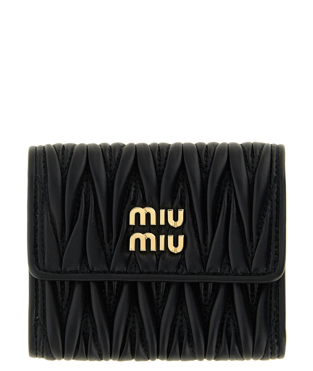 MIU MIU Черный кожаный кошелек, фото 1
