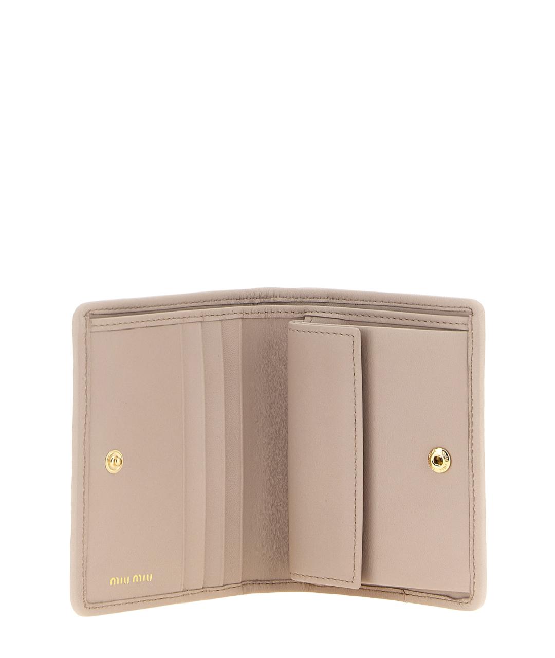 MIU MIU Розовый кожаный кошелек, фото 3