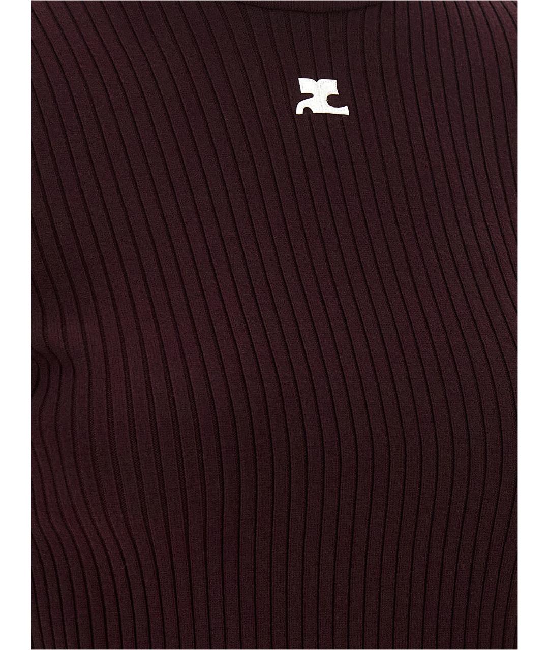 COURREGES Бордовая вискозная водолазка, фото 4