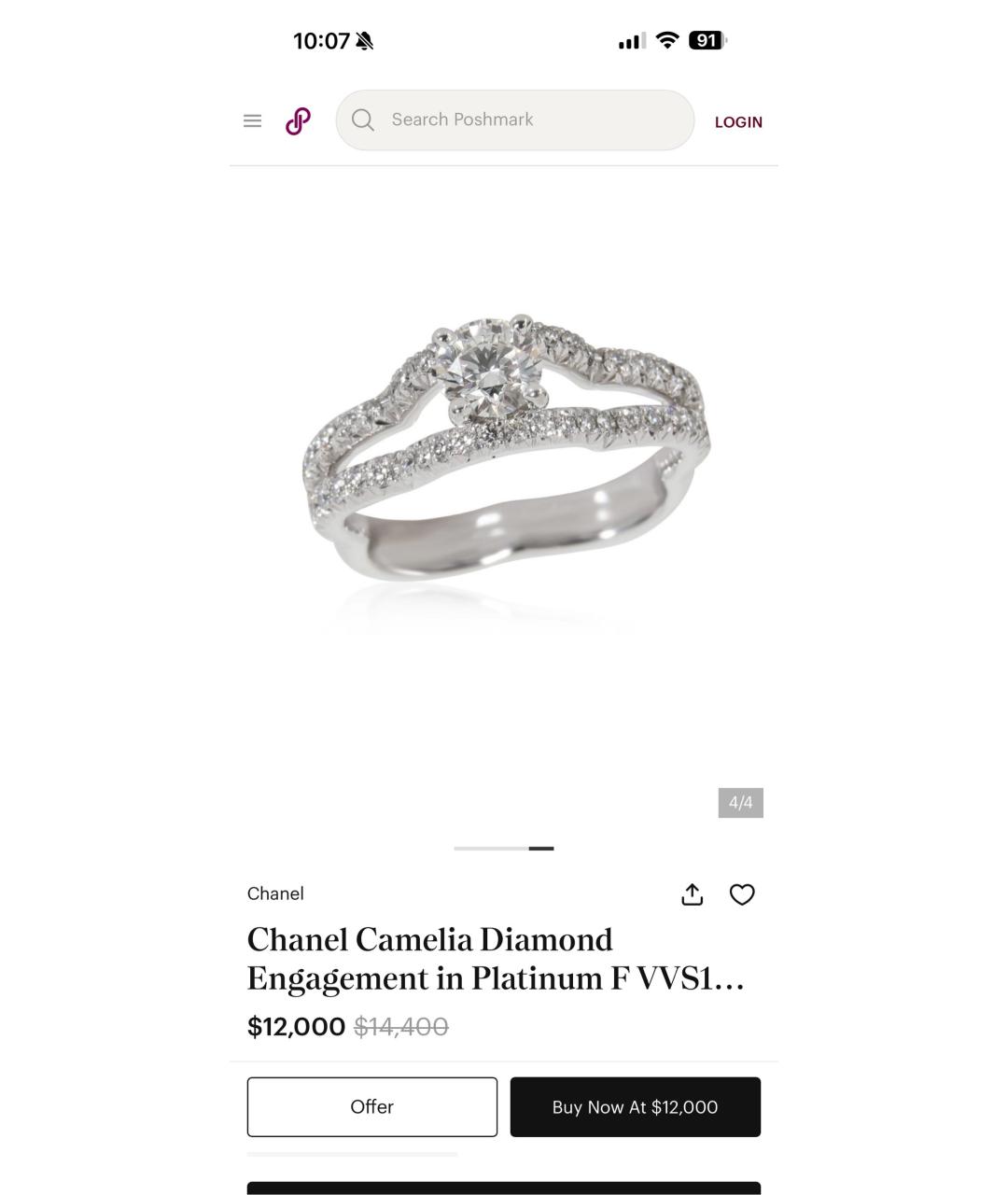 CHANEL Серое кольцо из белого золота, фото 9