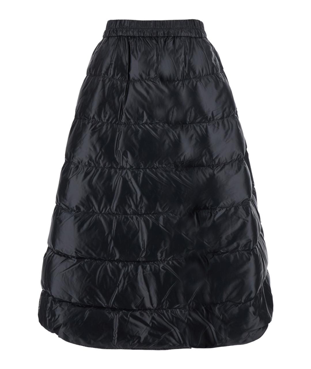 MONCLER Черная полиамидовая юбка миди, фото 1