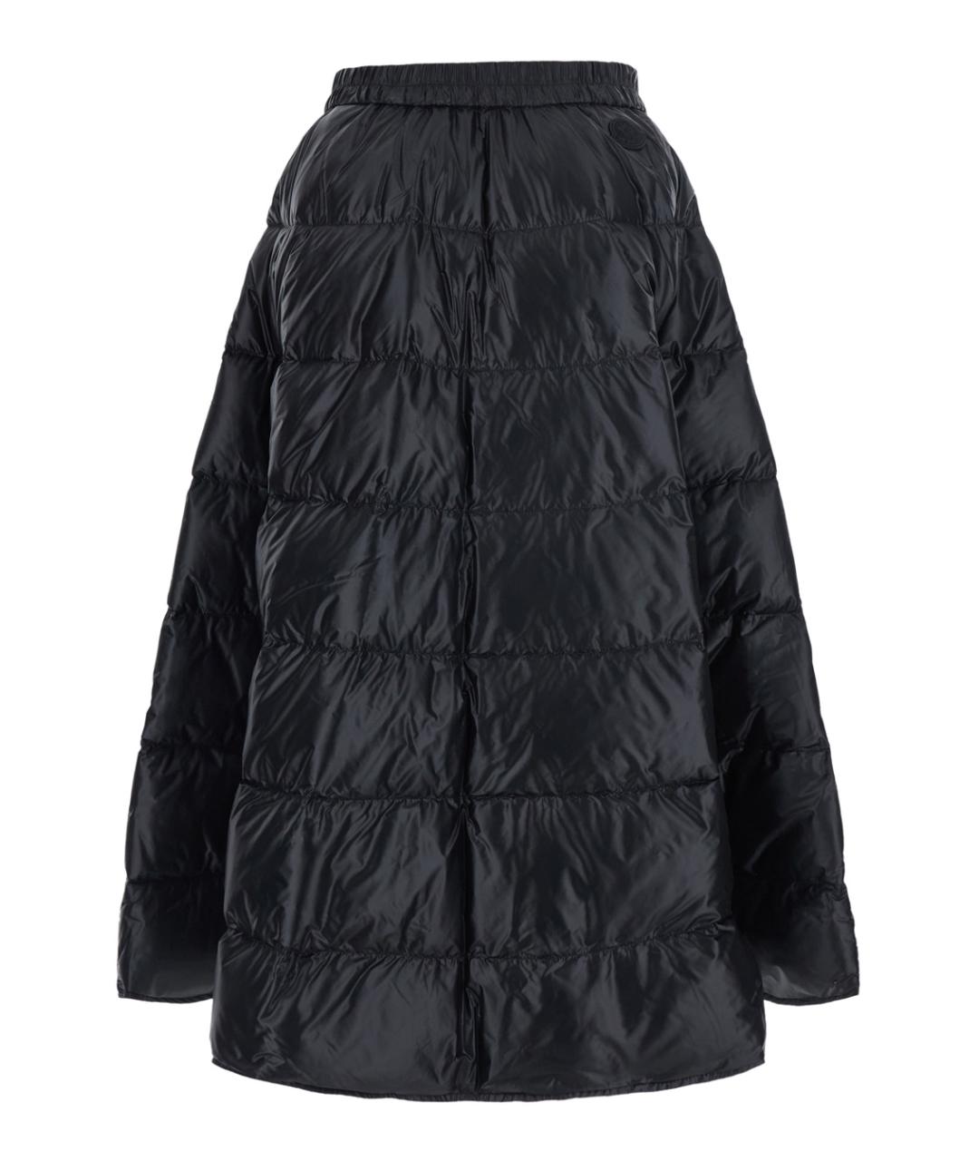 MONCLER Черная полиамидовая юбка миди, фото 2