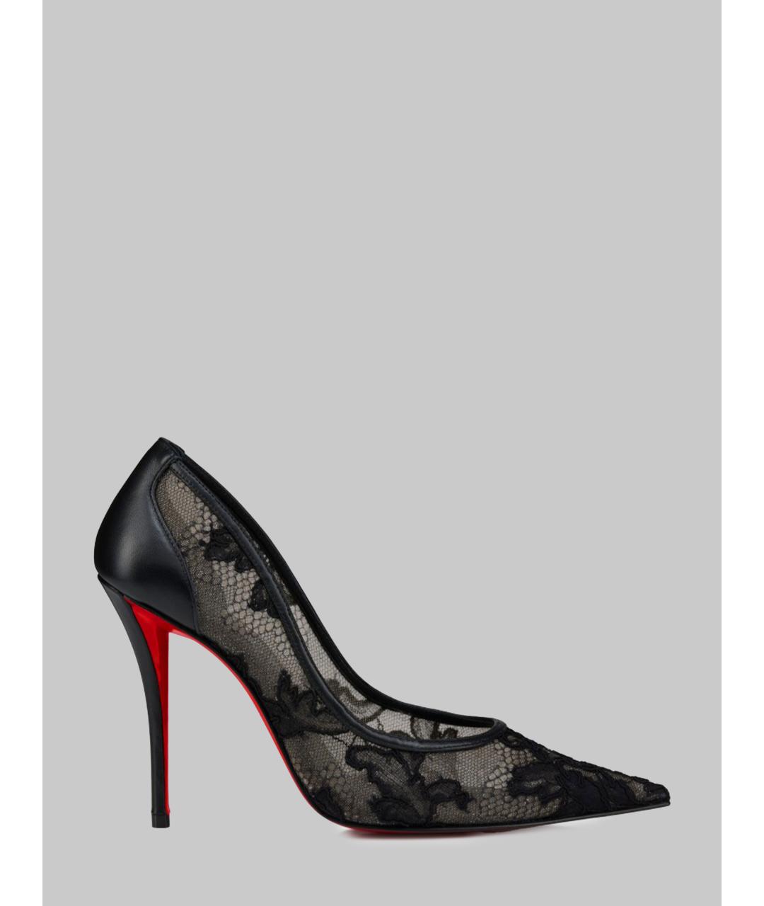 CHRISTIAN LOUBOUTIN Черные текстильные туфли, фото 5