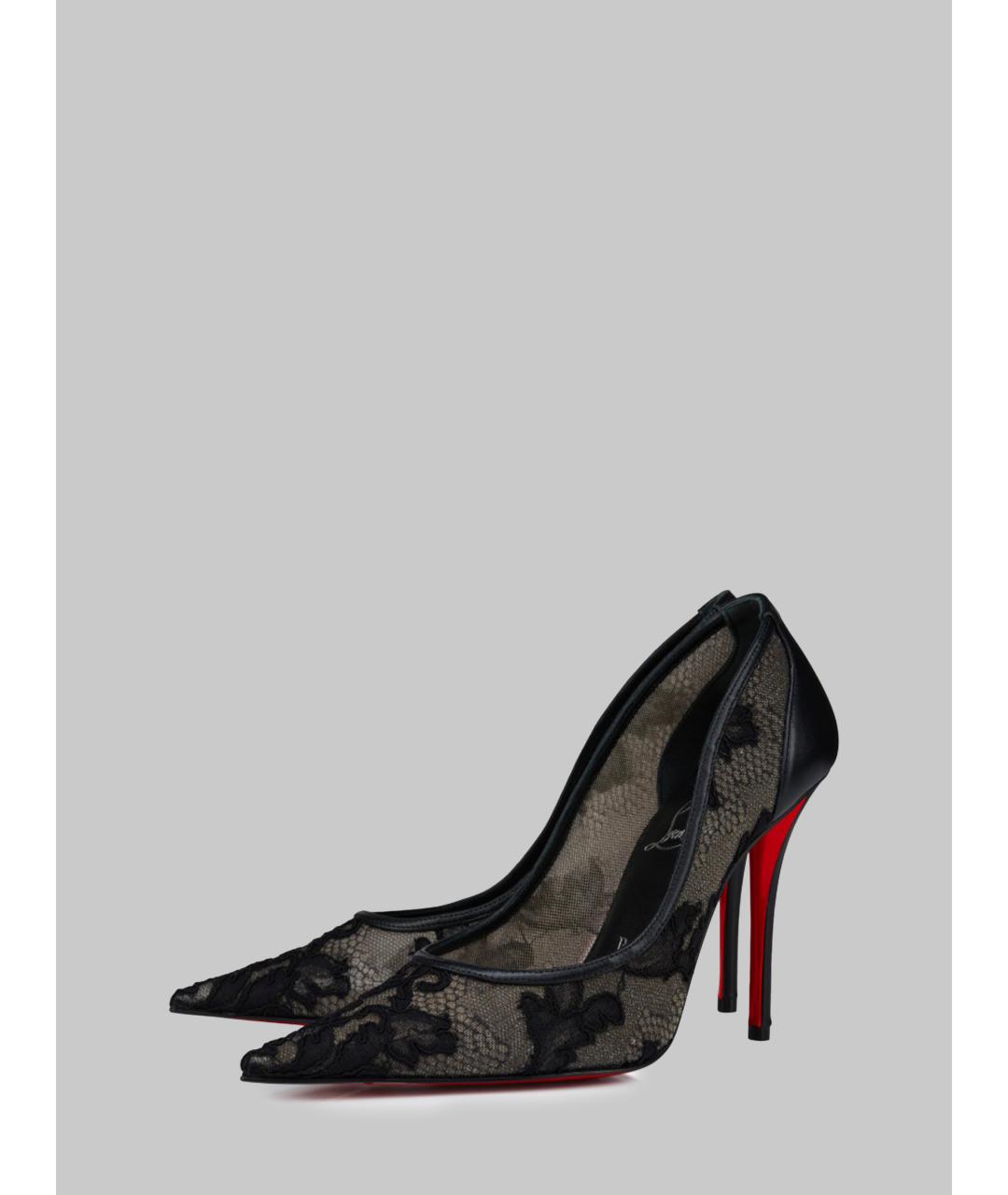 CHRISTIAN LOUBOUTIN Черные текстильные туфли, фото 2