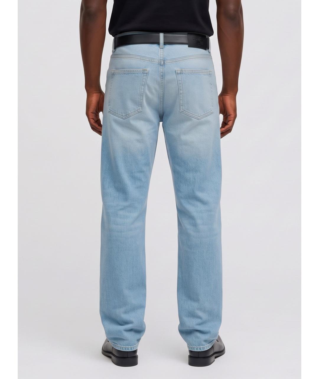 GUCCI Голубые хлопковые прямые джинсы, фото 4