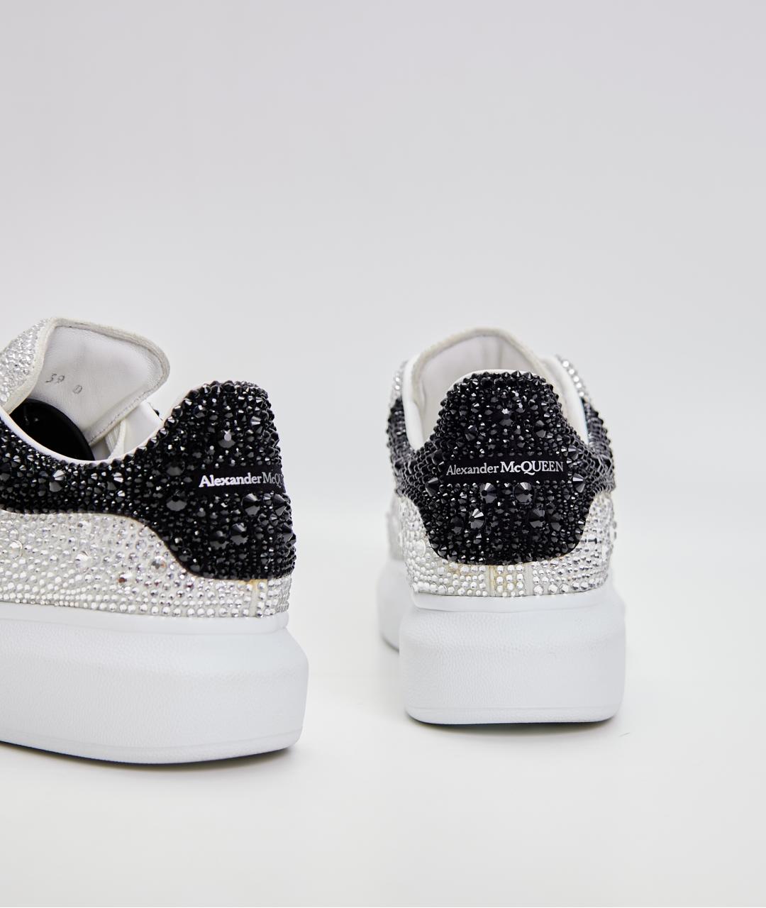 ALEXANDER MCQUEEN Серебряные кожаные кроссовки, фото 3