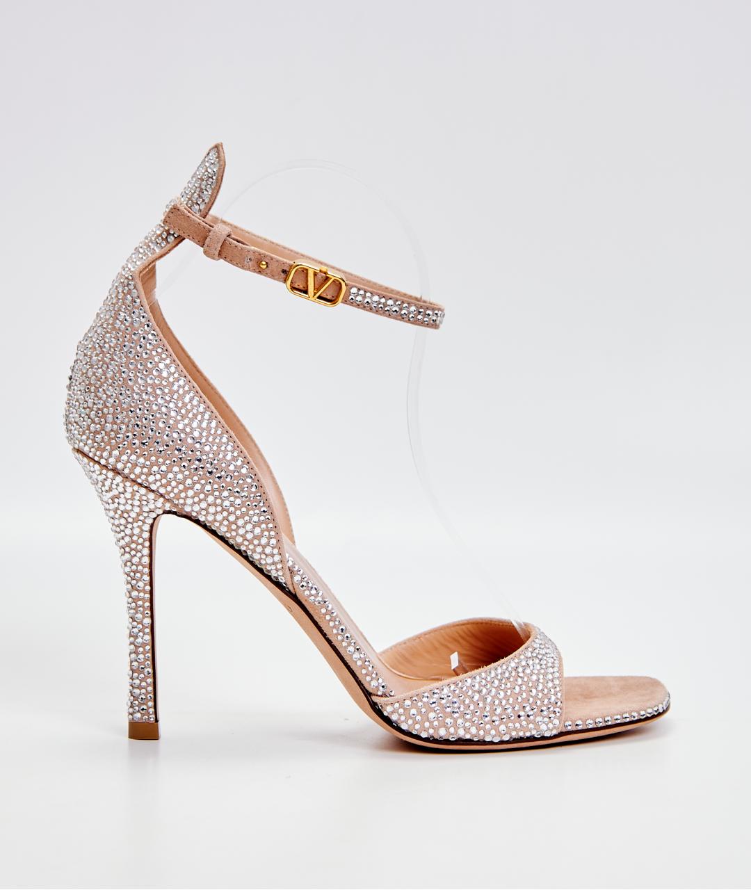 VALENTINO Розовые кожаные босоножки, фото 7