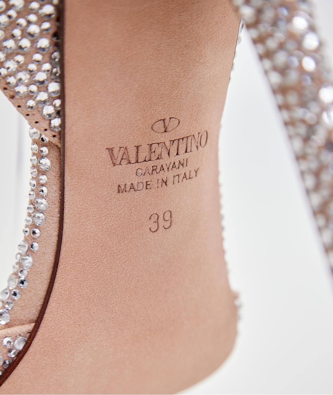 VALENTINO Розовые кожаные босоножки, фото 5