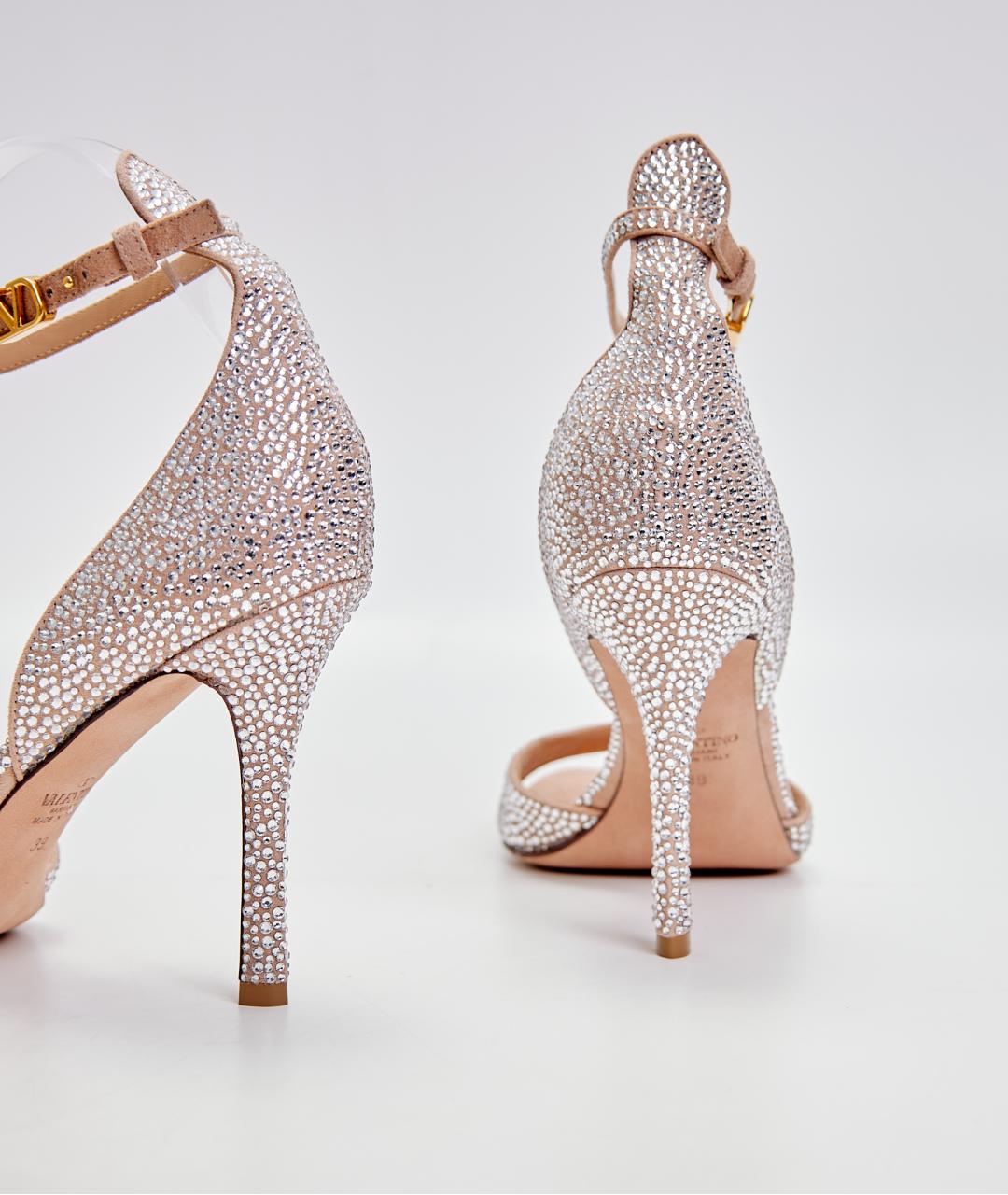 VALENTINO Розовые кожаные босоножки, фото 4