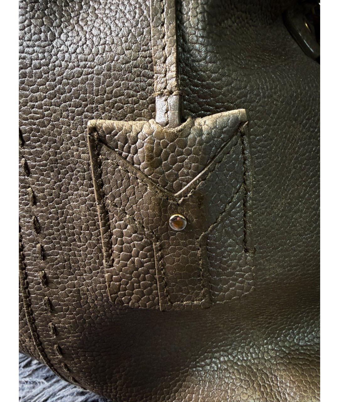 SAINT LAURENT Бежевая кожаная сумка с короткими ручками, фото 2