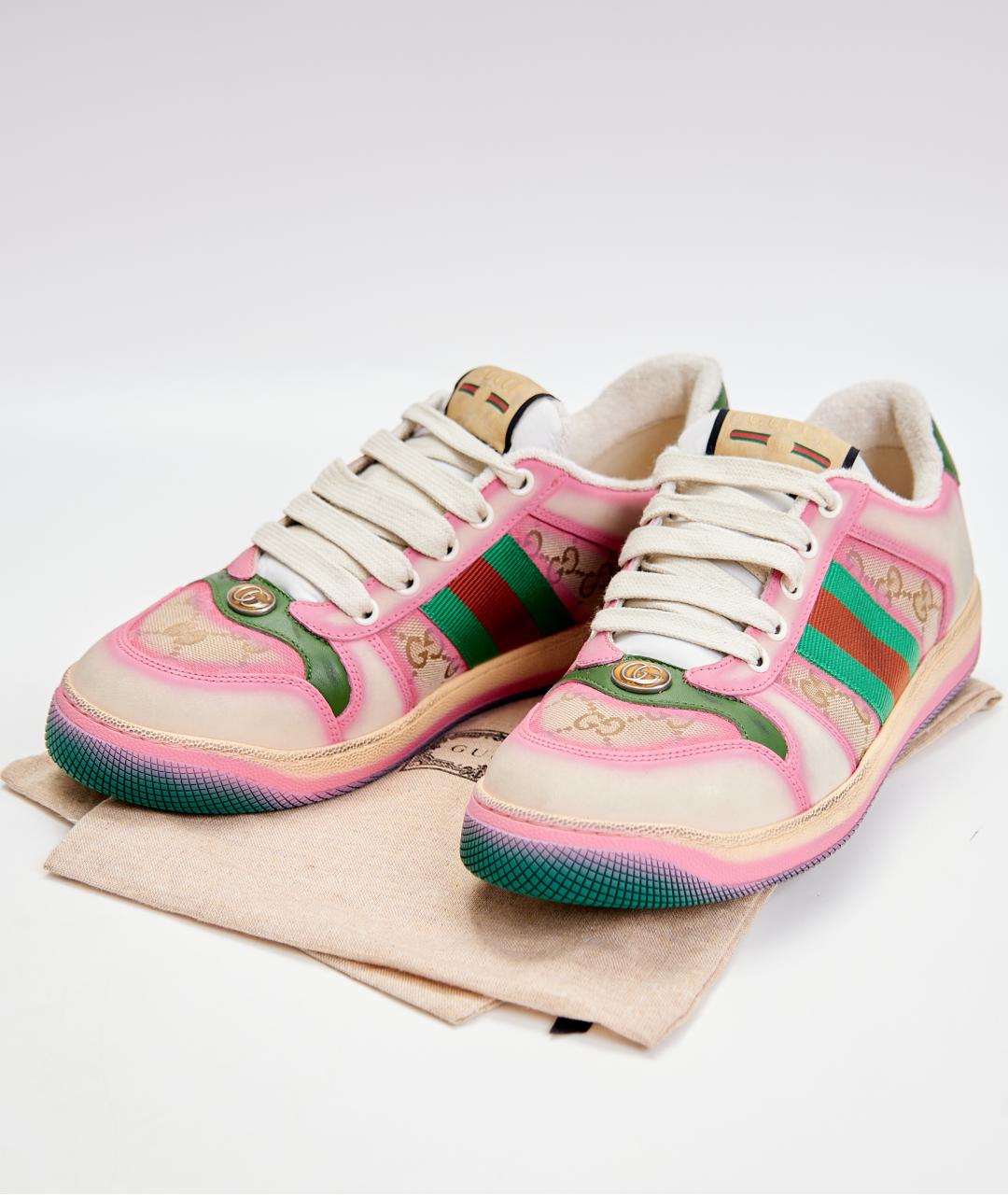 GUCCI Бежевые текстильные кроссовки, фото 5