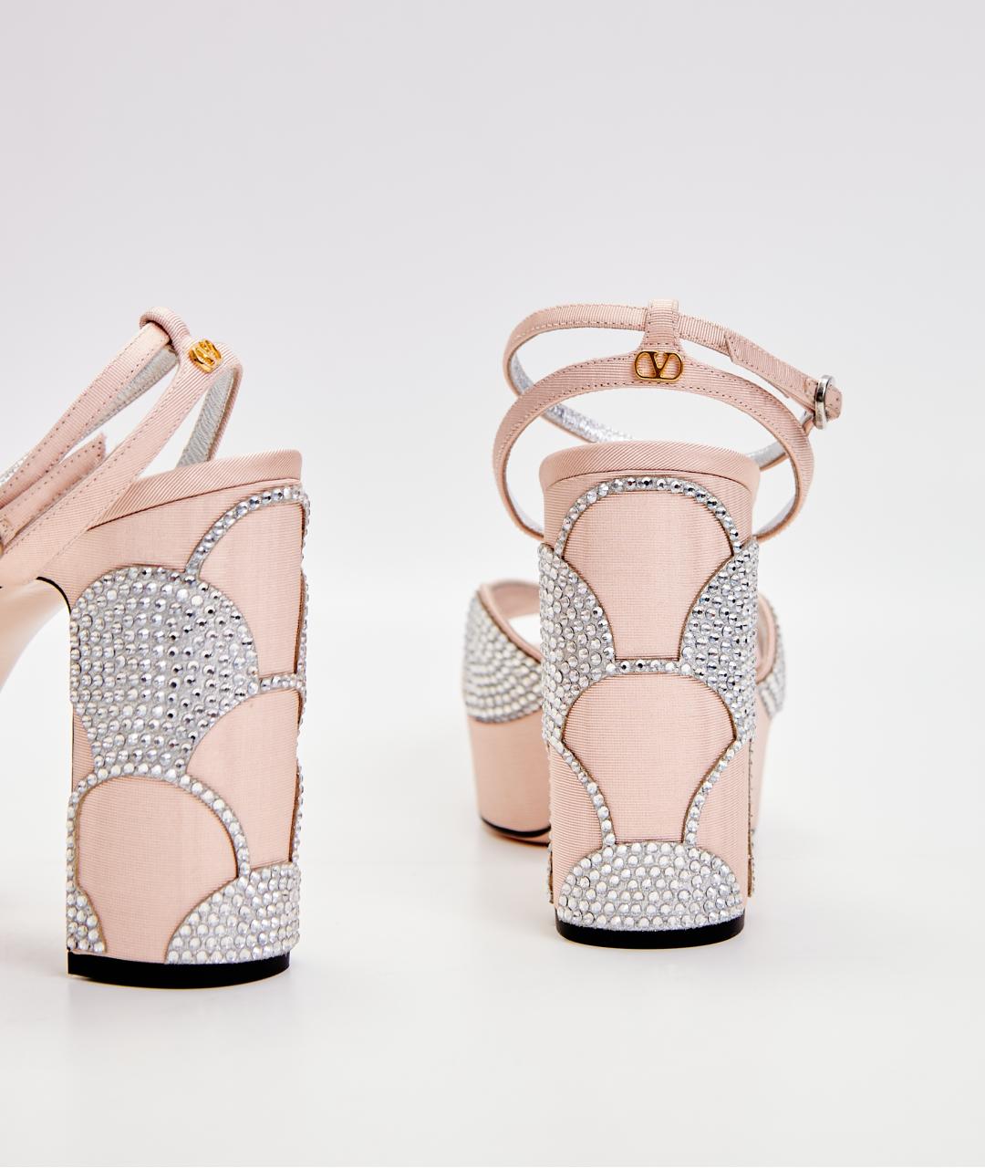 VALENTINO Розовые текстильные туфли, фото 4