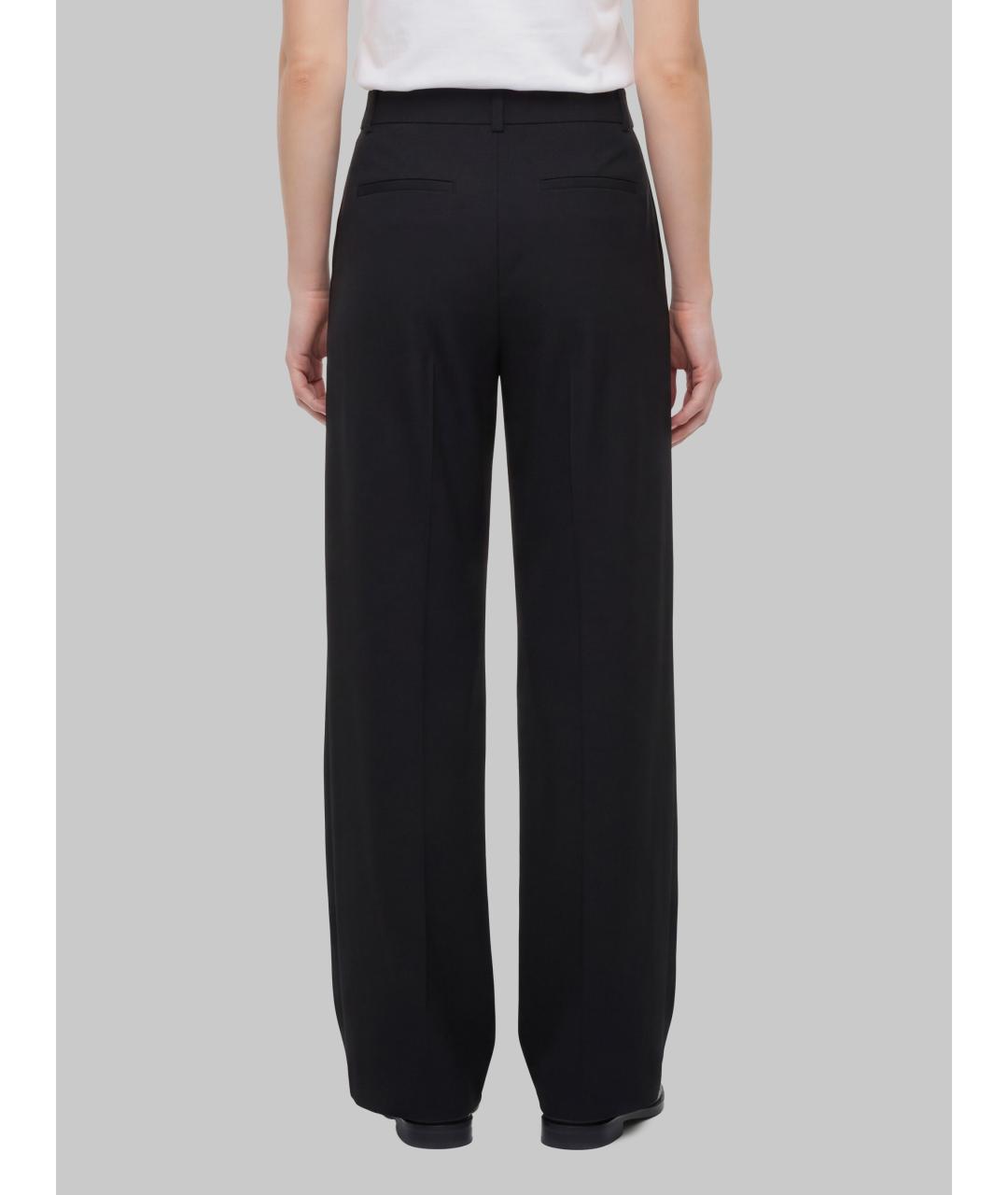 LOEWE Черные шерстяные прямые брюки, фото 3