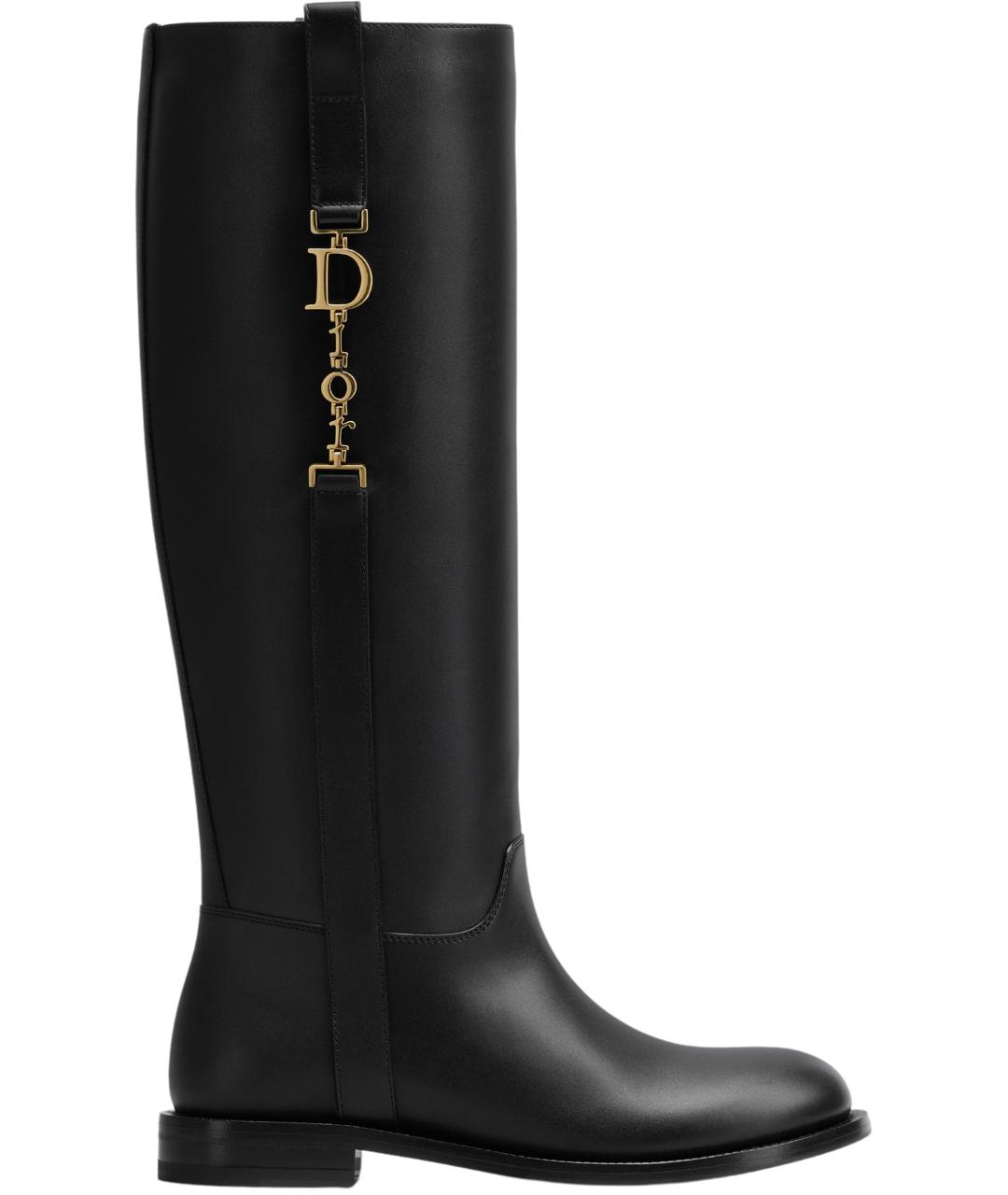 CHRISTIAN DIOR Черные кожаные сапоги, фото 1