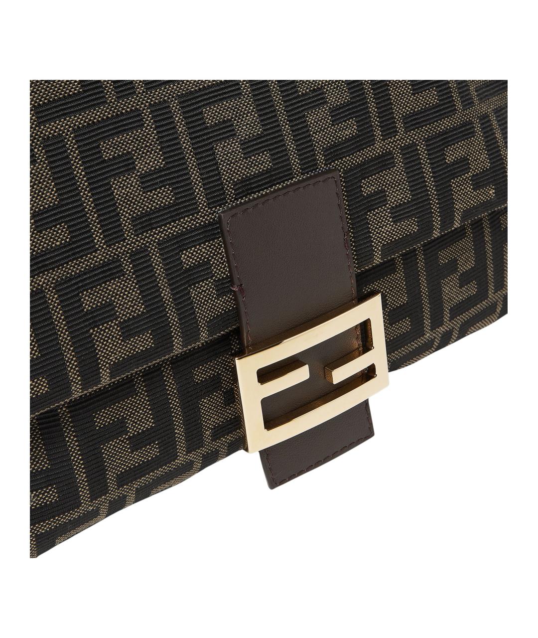 FENDI Коричневая тканевая сумка через плечо, фото 5